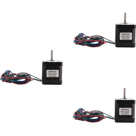 3 moteurs pas à pas Nema 17 de 48 mm, 42 Bygh 2 A, 4 fils (17HS19-2004S1), câble de 1 m pour imprimante 3D CNC XYZ. (1/5)