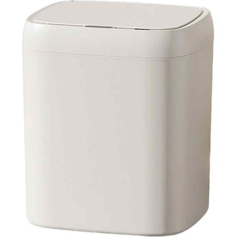 Poubelle automatique sans contact 11 L ABS blanc Rechargeable par USB, ouverture mains libres, fermeture différée 5 s Fonctionnement ultra-silencieux 27 x 22,5 x 20 cm (1/5)