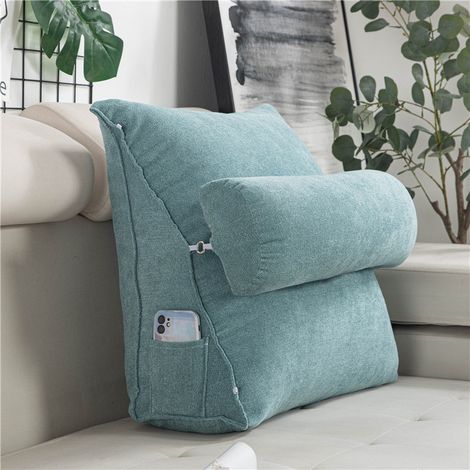 Grand coussin de dossier triangulaire, coussin de soutien du dos pour canapé-lit, coussin de soutien du cou pour la chambre et le bureau (1/5)