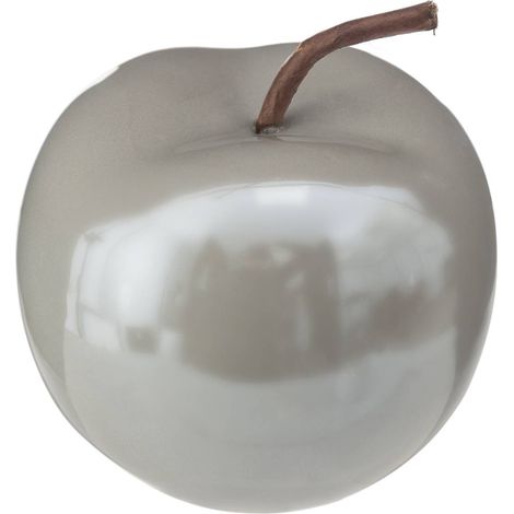 Apfel Céline H.10cm Keramik - Grau