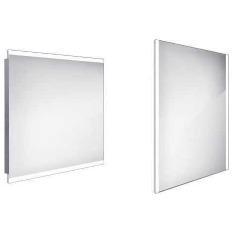 Nimco - Miroir avec éclairage LED, 80x70 cm, aluminium ZP 12003 (1/5)