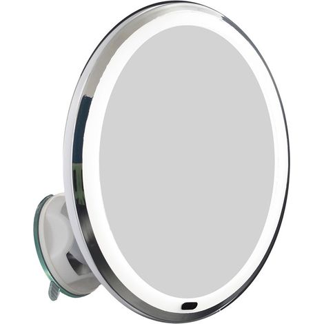 Specchio ingranditore 10x a Led, orientabile a 360° con ventosa