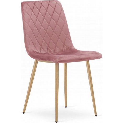 Leobert TURIN Stuhl in Rosa aus Samt und Metall