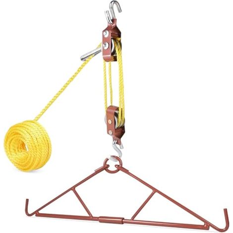 Support de chasse avec poulie, suspension de barrage, aide à la coupe, capacité de 300 kg, câble de 12 m (1/5)