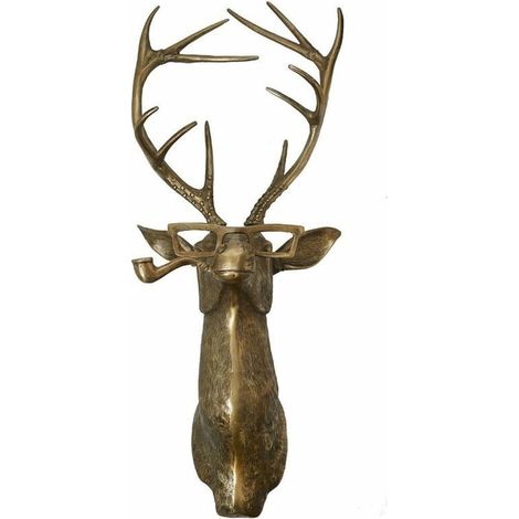 1 sculpture murale tête d'animal, résine, finition main, UV résistant, pour intérieur et extérieur (1/3)