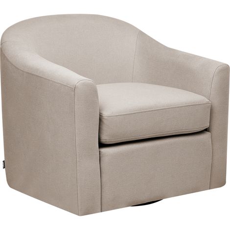 Sillón giratorio de tela tapizado de poliéster hidrófugo asiento grueso gris pardo Magnor