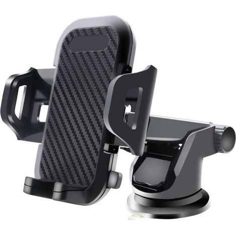 Support de téléphone portable à ventouse rétractable pour voiture, support de téléphone portable multifonctionnel à sortie d'air, support de voiture lavable (noir) (1/5)