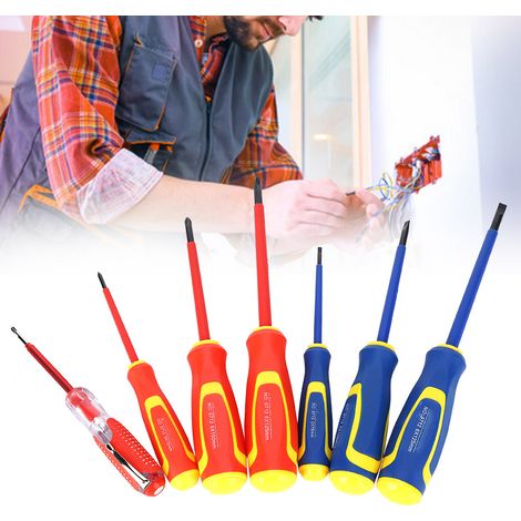 Kit de réparation d'outils d'installation hydroélectrique 7 pièces avec tournevis isolé et stylo électrique (1/5)