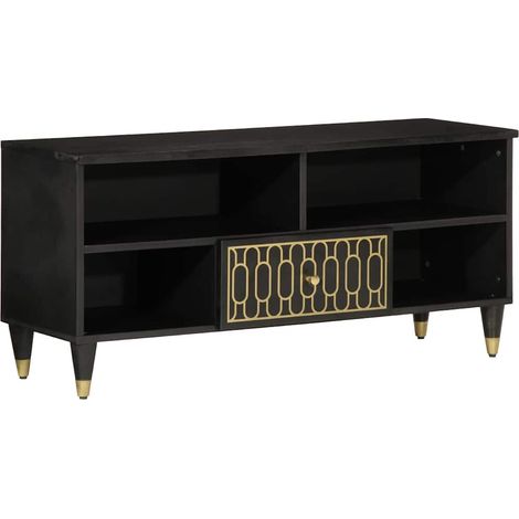 Mueble de TV madera maciza de mango 100x33x46 cm vidaXL