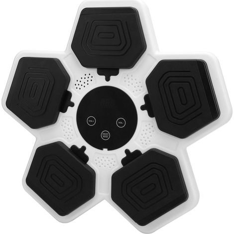 Machine de boxe musicale murale rechargeable Bluetooth, cible de boxe électronique pour enfants, idéale pour la salle de sport à domicile (blanche). (1/5)