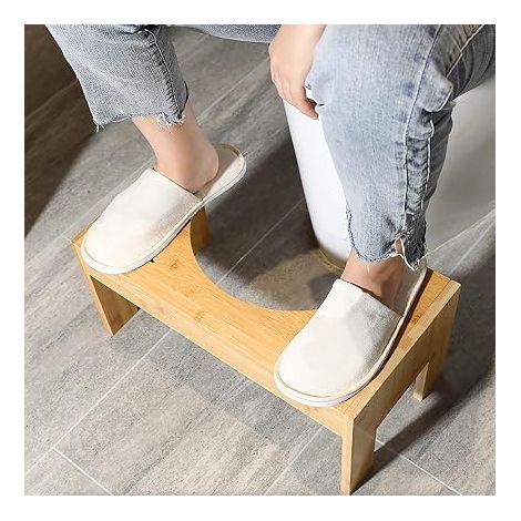 Tabouret WC pour adulte - 20,32 cm - Tabouret WC en bambou - Marchepied - Tabouret WC pour adulte (1/5)