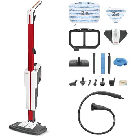 Polti SV650Style Scopa a vapore 0,5 L 1500 W Nero Rosso Bianco