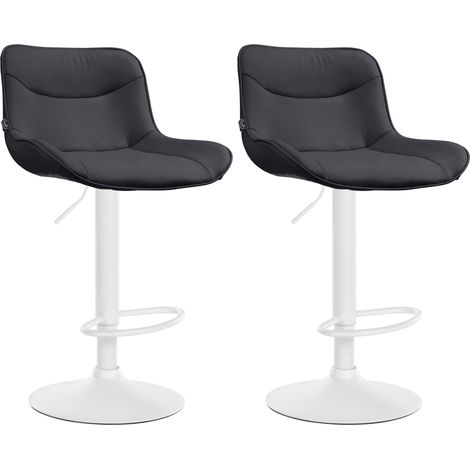 Juego de 2 taburetes de bar Vonore en polipiel Negro Blanco (1/5)