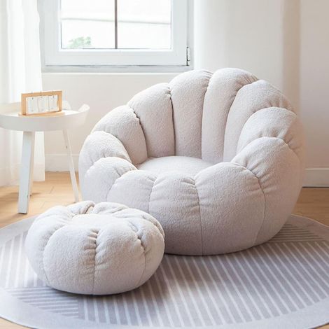 Housse de Pouf Poire, (sans Remplissage) Pouf Poire Adulte 85 x 65 cm pour Extérieur et Intérieur Détente, Chaise Longue de Salon, Chambre Coussin (1/5)