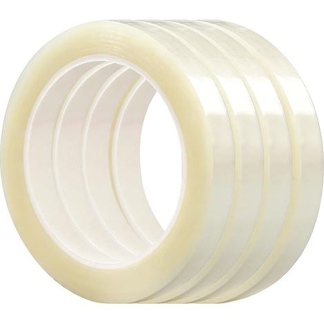 4 Pièces Ruban Résistant à la Chaleur Transparent pour Presse à Chaleur, Adhésif Thermorétractable pour Sublimation,pour Projets DIY et Protection Électronique, Résistance 220 °C(10 mm x 33 m) (1/5)