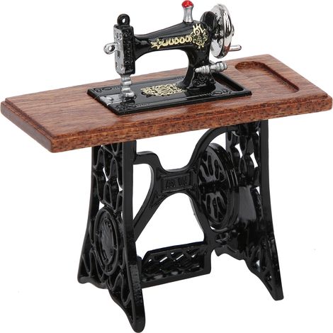 Machine à coudre à l'échelle 1:12, machine à coudre vintage, accessoires pour maison de poupée miniature (1/5)