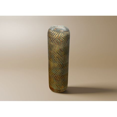 Vase XL en polyrésine vert et doré H46 cm AMIRA (1/2)