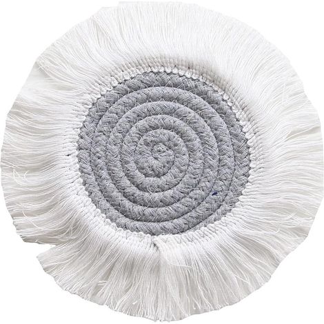 Lot de 2 sets de table tissés anti-brûlure - Set de table nordique simple en coton - Sets de table d'intérieur (D) (1/5)