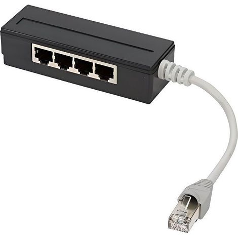 Adaptateur RJ45, répartiteur LAN 4 ports, 15 cm, blindage passif, broche 1:1