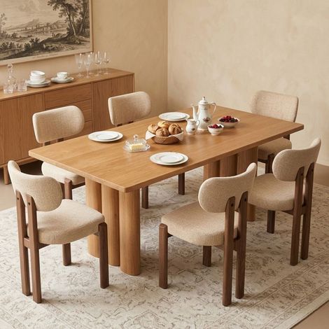 WAFTING Lot de 6 Chaises Salle à Manger, Charge Max. 200 kg, Style Scandinave, Rembourrées, Pieds Acier, Kaki (1/5)