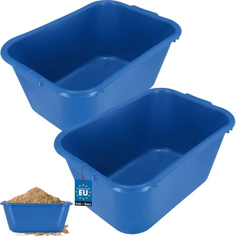 KOTARBAU® Rechteckiger Gartenbau-Mörtelbehälter 55 l Blau 2er-Set