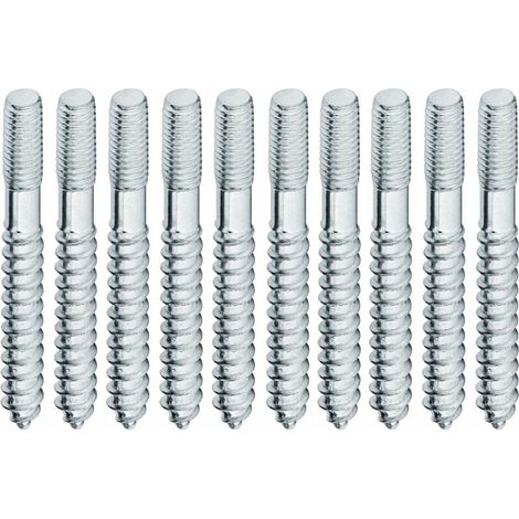 – Lot de 10 vis à double filetage M4 x 30mm – Acier zingué pour fixation meuble – Tenue optimale pour assemblage étagères (1/2)