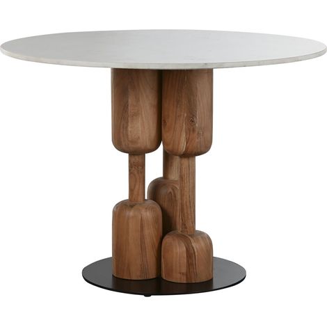 Mesa Redonda Comedor Acacia Marmol 106X106X76 (1/5)