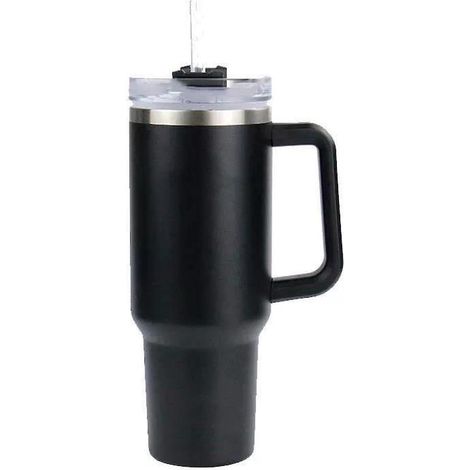 Stanley Adventure Quencher 1,2 l (40 oz) Edelstahl-Reisebecher mit Henkel – Schwarz (1/4)