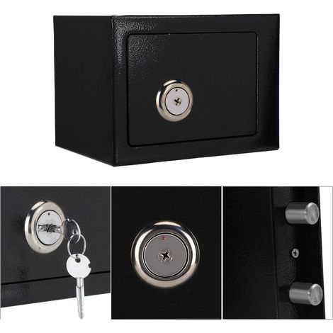 Coffre-fort en acier haute sécurité, robuste et durable, à clé, adapté au stockage d'argent liquide, idéal pour la maison et le bureau. (1/5)