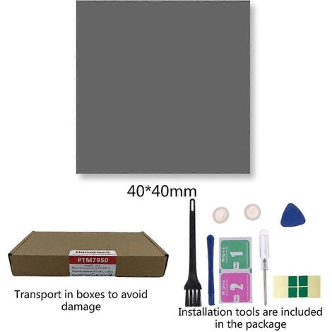Honeywell - Pad thermique, pâte thermique en silicone à changement de phase pour ordinateur portable, pâte pour processeur et carte graphique 0-4040 mm