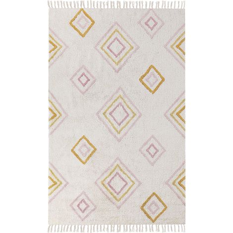 Rug LASHE Off-White 140 x 200 cm Cotton