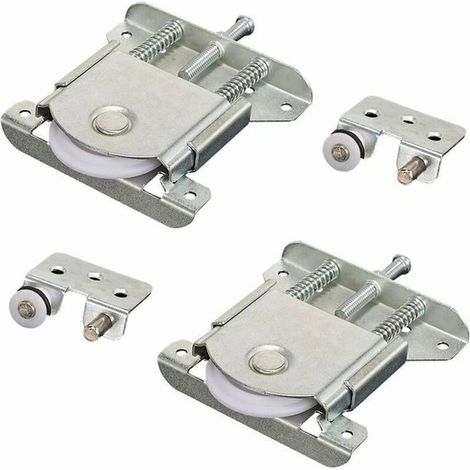 Roulette Porte Coulissante placard, Pièces de porte coulissantes pour porte de garde-robe,roues,rouleaux,armoire Runners Guides (1/5)