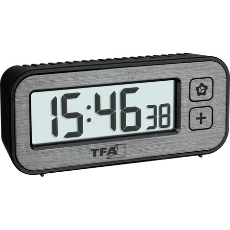 Mini réveil numérique avec Interrupteur de température et d'humidité avec valeurs maximales et minimales, avec Alarme et Horloge à Quartz, Petit réveil de Voyage, sans tic-tac (1/5)