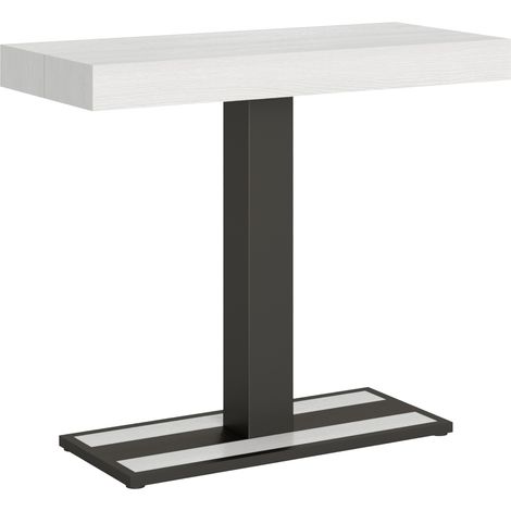 Consolle allungabile 90x40/300 cm Capital Bianco Frassino telaio Antracite (1/5)