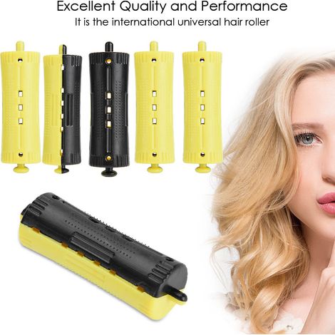 Lot de 6 bigoudis chauffants pour permanente, pinces à cheveux, outil de coiffure avec élastique 2 (1/5)