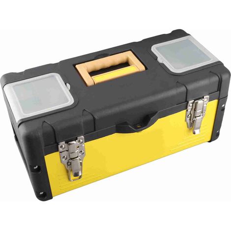 Boîte à outils rangement coffret plastique fer grand espace transportable petit matériel organisateur bricolage réparation SK-1159-17 (1/5)