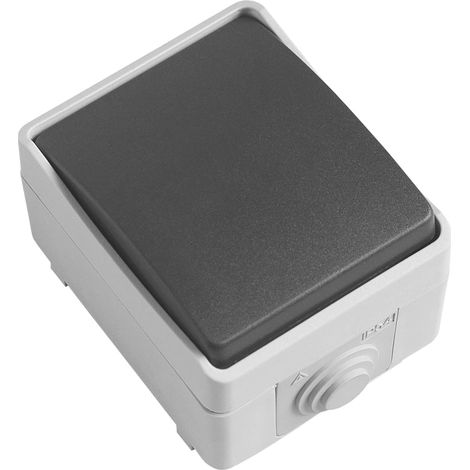 Commutateur Étanche IP54 10A 230V Interrupteur Extérieur Résistant à l'Eau Polycarbonate Durable Installation Intérieure/Extérieure Multicolore (1/4)