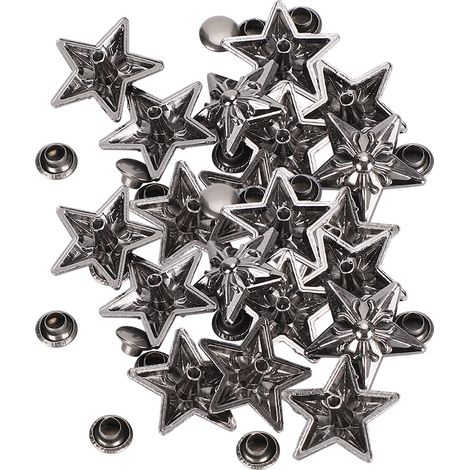 50 jeux de clous étoiles rivets à vis pour cuir 16mm, boutons DIY pour ceinture, bagages et vêtements. (1/5)