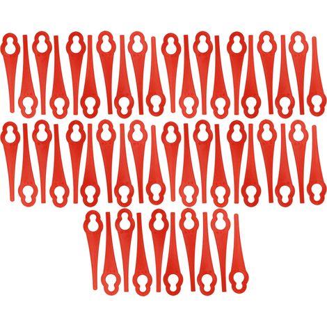 vhbw 50x Ersatz-Messer Ersatz für Einhell 34.057.30 für Rasentrimmer - Ersatzklinge Rot, Nylon / Kunststoff