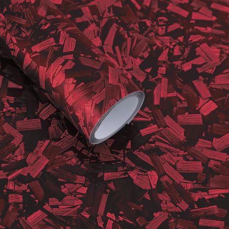 Carbone Forgé Rouge Mat 30 x 150, Texture du Fragment, Covering Voiture Adhésif avec Technologie de Libération d'air, Film Protection Intérieure et Extérieure pour Voitures, Motos et (1/5)