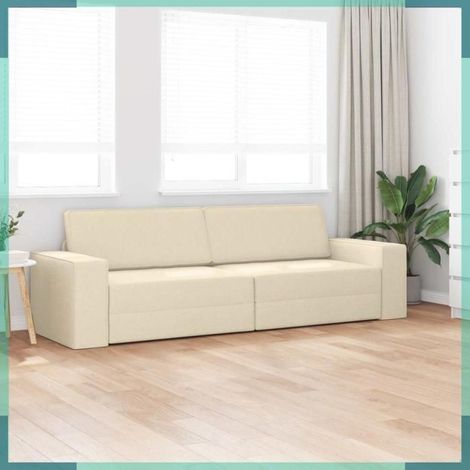 4106721 Canapé-Lit 200cm Crème tissu (1/5)