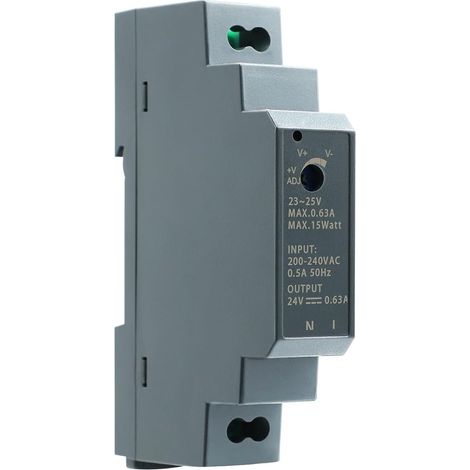 Alimentation pour Rail DIN sortie 24 V DC 0,63 A max. 15 W (entrée 200-240 V AC 50/60 Hz) Transformateur 24V (1/5)