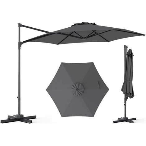 10 Ft Cantilever Patio Umbrella - 360 Swivel, Vent (1/5)