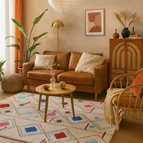 sweeek - Bunter Teppich im Berber-Stil für Indoor 120x170cm (1/4)