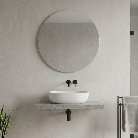 Mensolone bagno 80 cm in legno effetto pietra Levia (1/5)