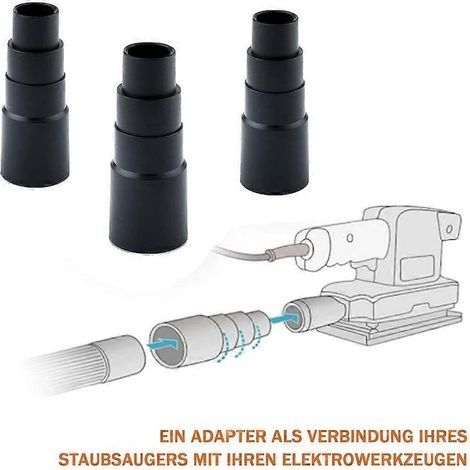 Adaptateur pour aspirateur, lot de 6 adaptateurs et réducteurs pour tuyau d'aspiration de poussière (1/5)