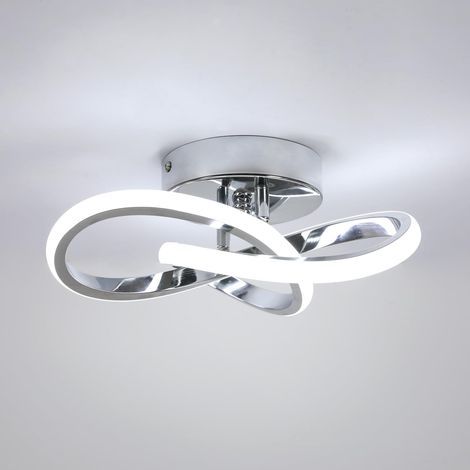 Plafonnier Moderne 22 W 6500 K Chromé 25 cm Couloir Chambre Luminaire Plafonnier 2475 LM Aluminium Forme Florale Design Moderne pour Cuisine Salle à (1/4)