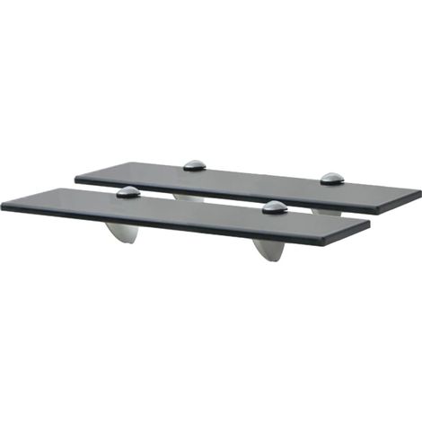 2 Étagères Tablettes en Verre 40 cm Noire à fixer pour une décoration moderne et épurée