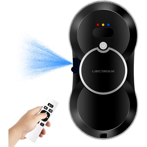 Liectroux HCR-10 Fensterputzroboter, Ultraschall-Wasserspray, KI-Routing, bürstenloser Motor, 30-ml-Wassertank, Schwarz, 5 JAHRE GARANTIE