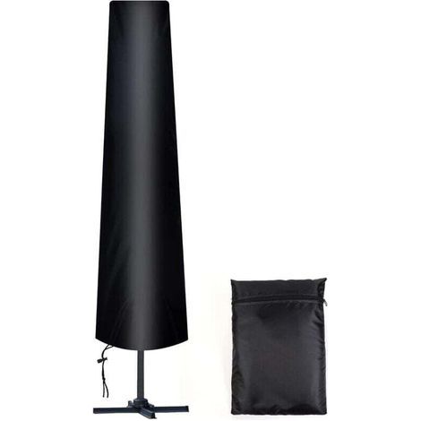 Schutzhülle für Sonnenschirme, gerader Durchmesser 300 cm, 210D Oxford-Gewebe, inklusive Aufbewahrungstasche, wetterfest, UV-beständig, schneesicher (1/5)